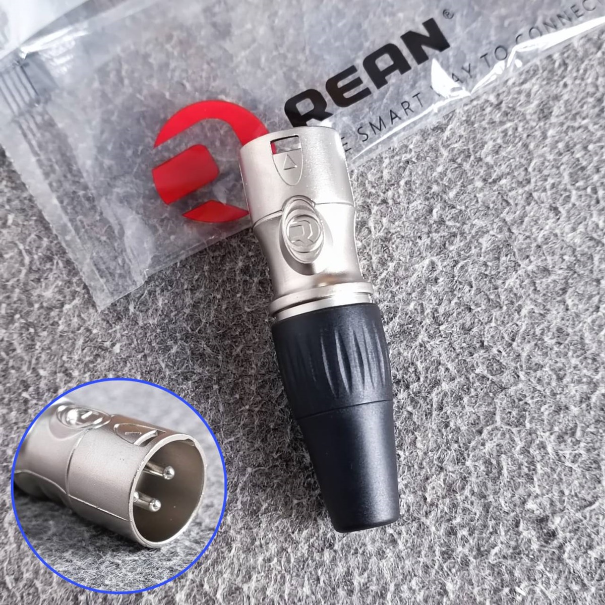 REAN XLRตัวผู้ สีเงิน RCX3M-M-000-1 ตัวเมีย สีเงิน ปลั๊กแคนนอนตัวผู้ P.CANNON XLRตัวผู้3ขา เอไอ-ไพศาล