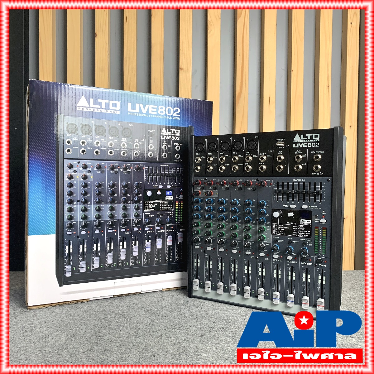 ALTO LIVE-802 MIXER เครื่องแต่งเสียง เครื่องปรับแต่งเสียง เครื่องเสียง มิกเชอร์ มิกซ์ LIVE 802 LIVE802 เอไอ-ไพศาล