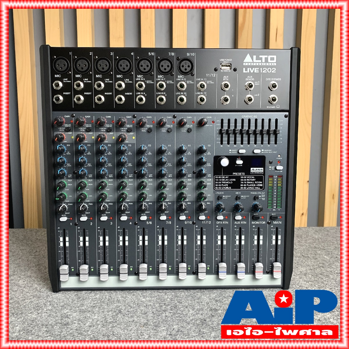 ALTO LIVE-1202 MIXER เครื่องแต่งเสียง เครื่องปรับแต่งเสียง เครื่องเสียง มิกเชอร์ มิกซ์ LIVE 1202 LIVE1202 เอไอ-ไพศาล