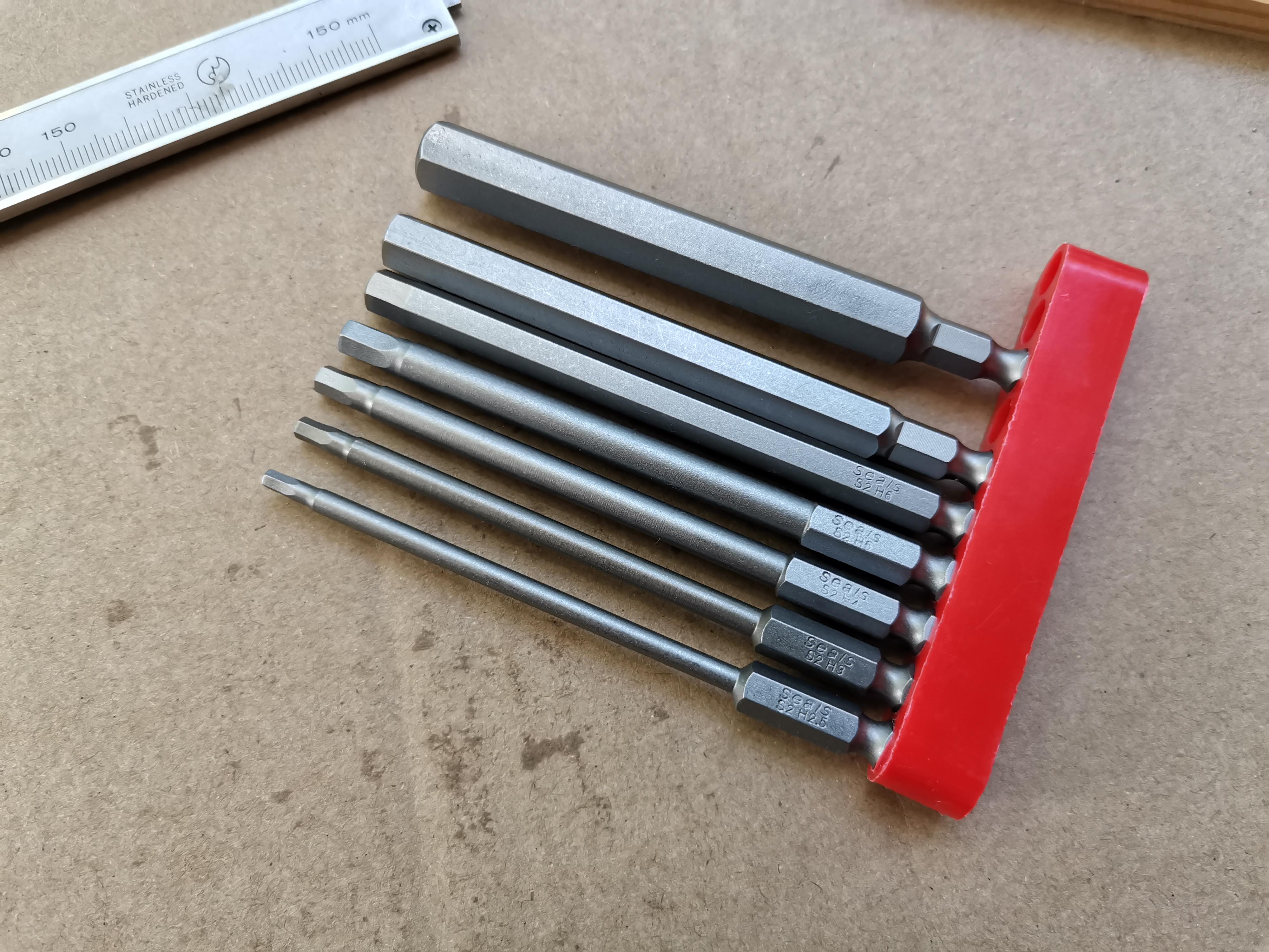 ไขควงหกเหลี่ยม Hex key set สำหรับใช้กับสว่าน เข้าที่แคบ ก้านยาวพิเศษ 100มม เหล็ก S2 แบ่งจากแพ๊คใหญ่ 7ตัวเซ็ต