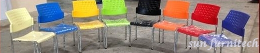 เก้าอี้จัดเลี้ยง, เก้าอี้โรงอาหาร, เก้าอี้พลาสติก, เก้าอี้รับแขก, เก้าอี้พลาสติก ที่นั่งวางเบาะ พนักพิงพลาสติกมีรู รุ่น VC-612