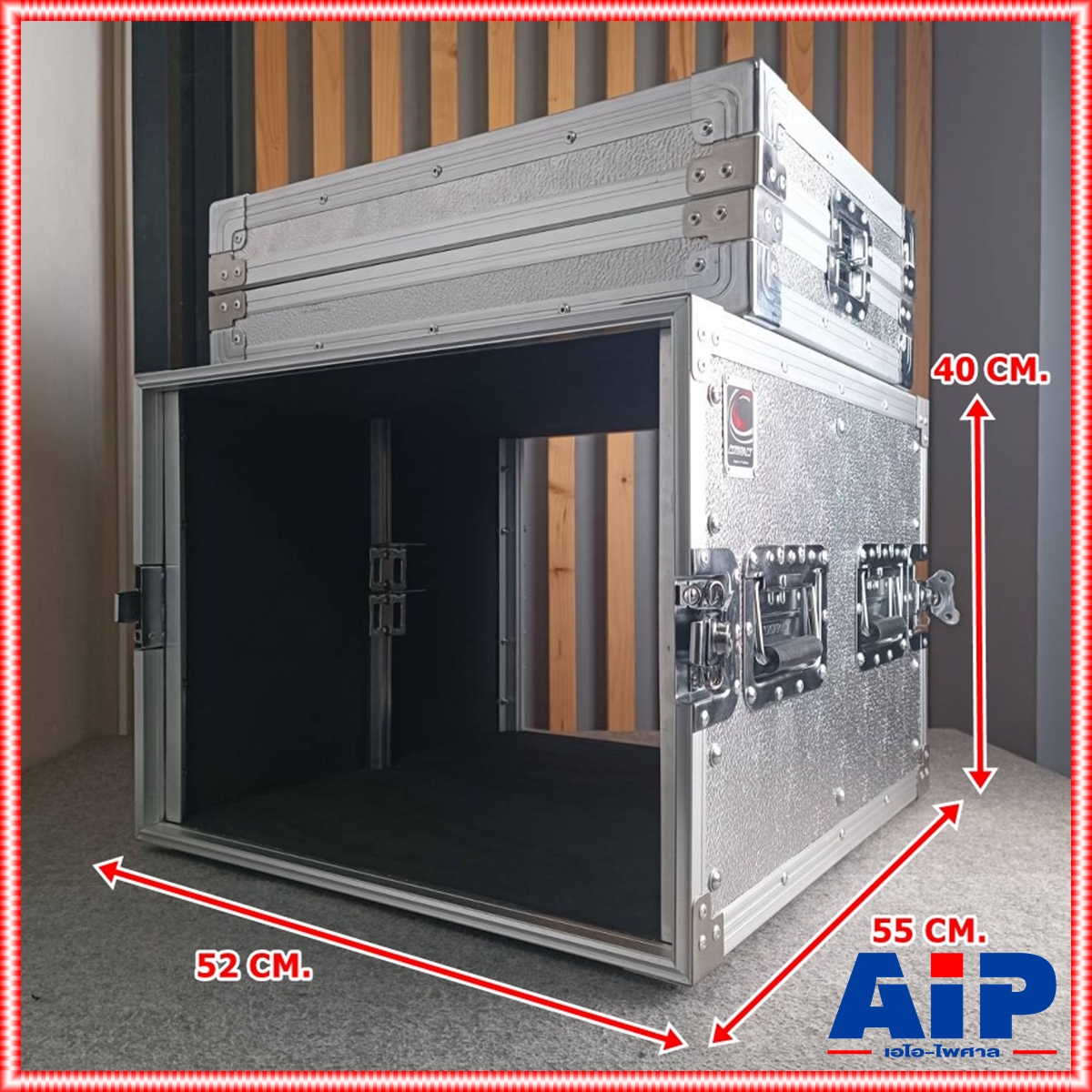 COMPACT B-8U 2ฝาหน้า-หลัง ลึก21" ผิวอลูมิเนียม แร็ค กล่องใส่เครื่องเสียง แร็คลึก21นิ้ว RACK8U เอไอ-ไพศาล