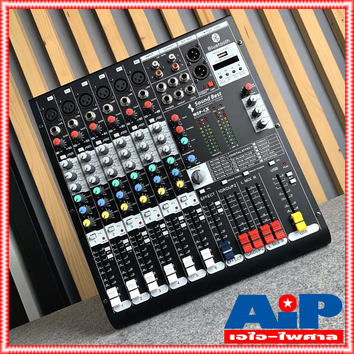 SoundBest MGP6X Mixer 6CH. มิกเซอร์ 6ช่อง MGP-6X USB Bluetooth MP3 เครื่องขยายเสียง sound best MGP 6 X +++