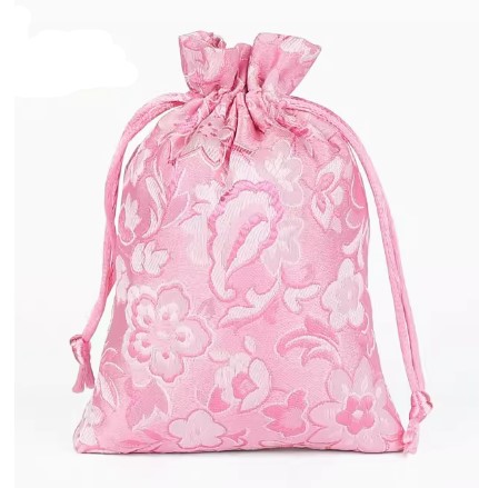 ถุงผ้าใส่ของขวัญ ของชำร่วย ของที่ระลึก งานแต่งงาน ขนาด 10*14 cm ผ้าลินินปักลาย ดอกไม้ มังกรทอง 264753