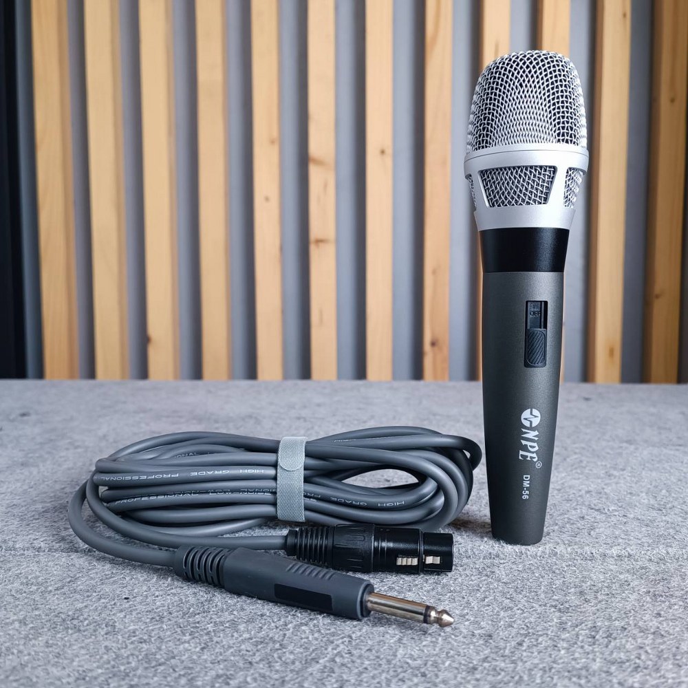 NPE DM-56 ไมค์สาย ไมค์โครโฟน พร้อมสาย4.5เมตร DM 56 ไมค์ร้องเพลงไมค์แบบสาย ด้ามไมค์เนื้อโลหะ DM56 เอไอ-ไพศาล