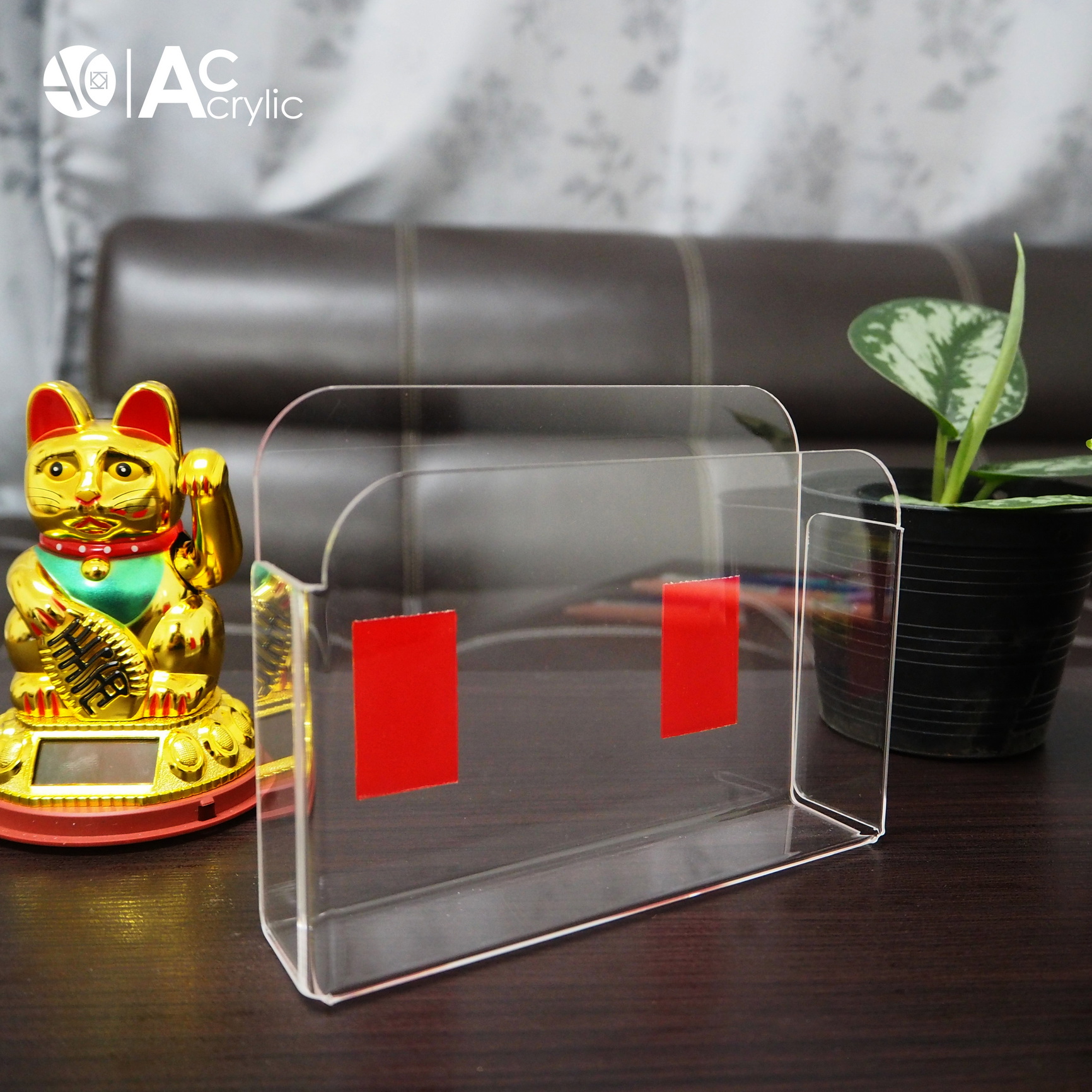 อะคริลิค ติดผนัง ใส่รีโมท ไม่ต้องเจาะ แถมกาว 2 หน้า Acrylic box wall (RW)