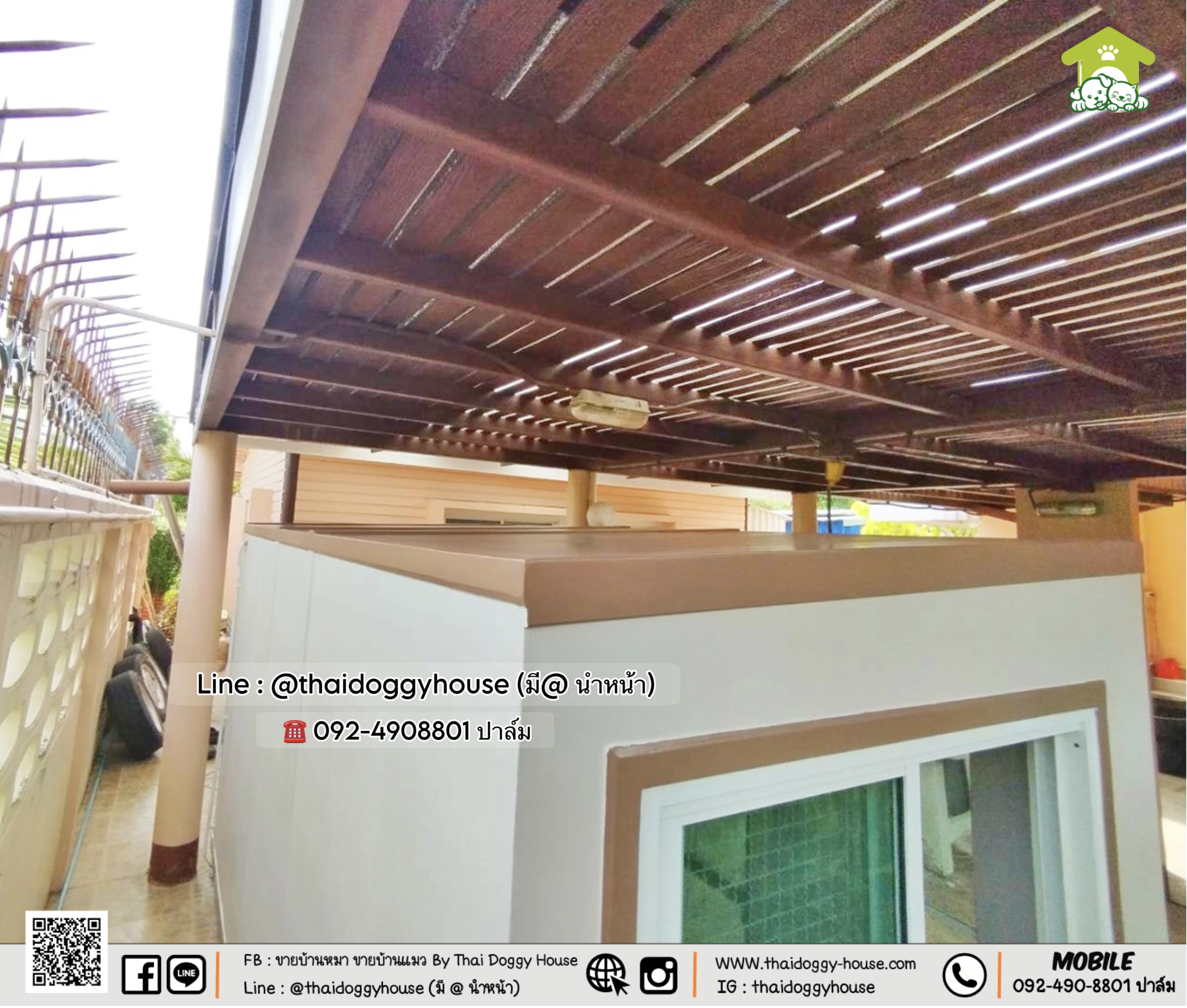 บ้านหมา บ้านแมว 𝐓𝐡𝐚𝐢 𝐝𝐨𝐠𝐠𝐲 𝐡𝐨𝐮𝐬𝐞 แบบบ้าน 𝐁𝐨𝐱 𝐒𝐭𝐲𝐥𝐞 บ้านกระจกรองรับการติดแอร์