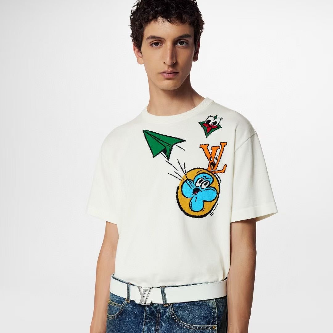 **do** เสื้อแขนสั้น LV Monogram Comics Intarsia Short Sleeve T-Shirt สินค้าใหม่ ของแท้