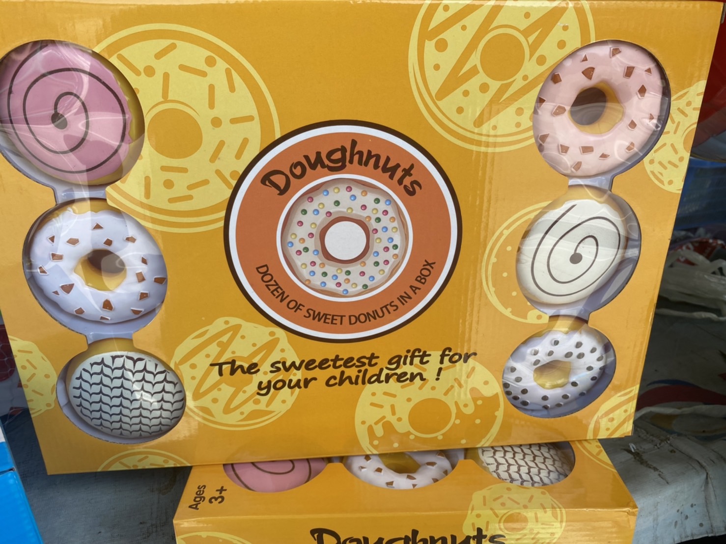 9691AB ของเล่นเด็กโดนัทพลาสติก ขนมหวานของเล่น โดนัทจำลอง ปลีกกล่องละ