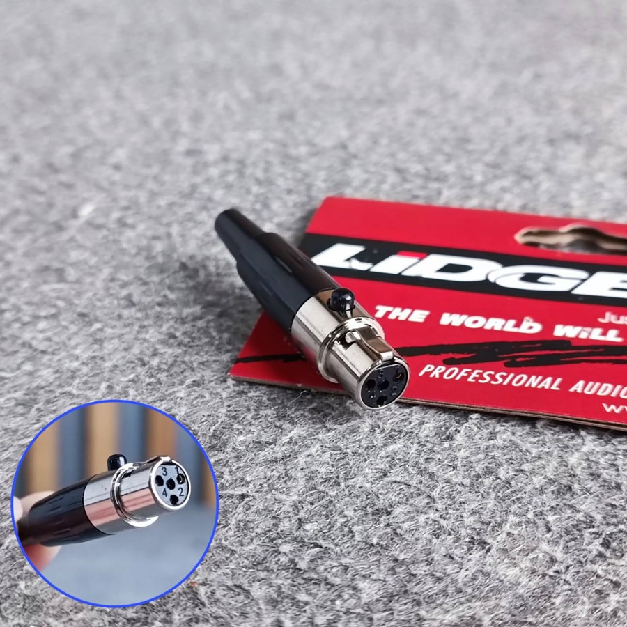 LIDGE YM-282 4P แจ็ค MINI XLR 4ขา แบบต่อสาย ปลั๊กMINI XLRตัวเมีย 4รู YM282 YM 282 เอไอ-ไพศาล