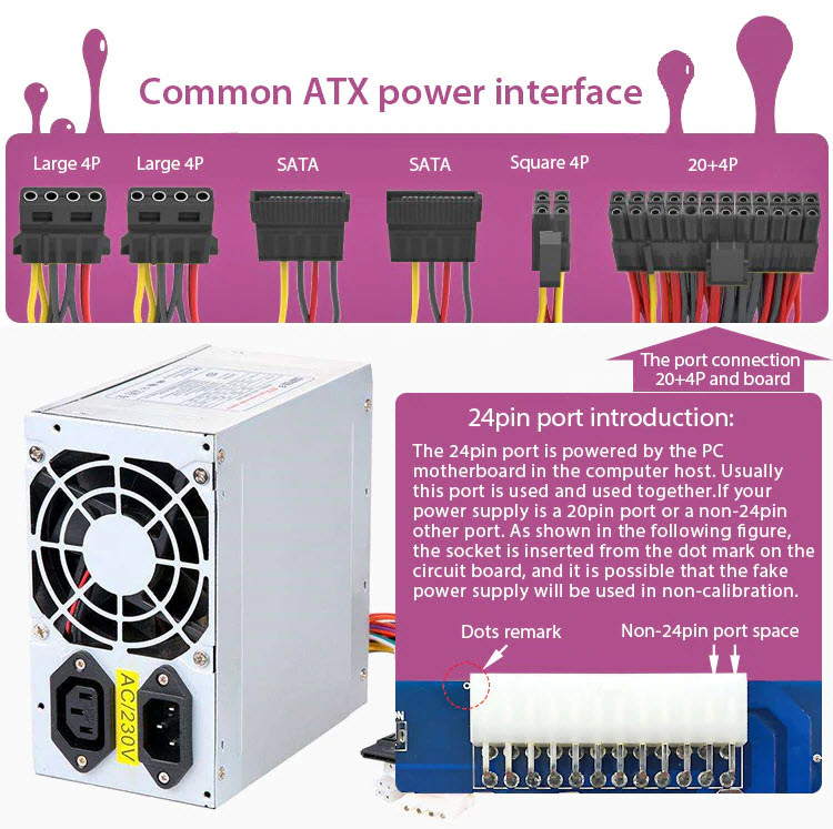XH-M229 Desktop PC Power ATX Transfer Board Supply Power Module Precise 24Pin Alimentation PC Ordinateur ATX Transfer Board