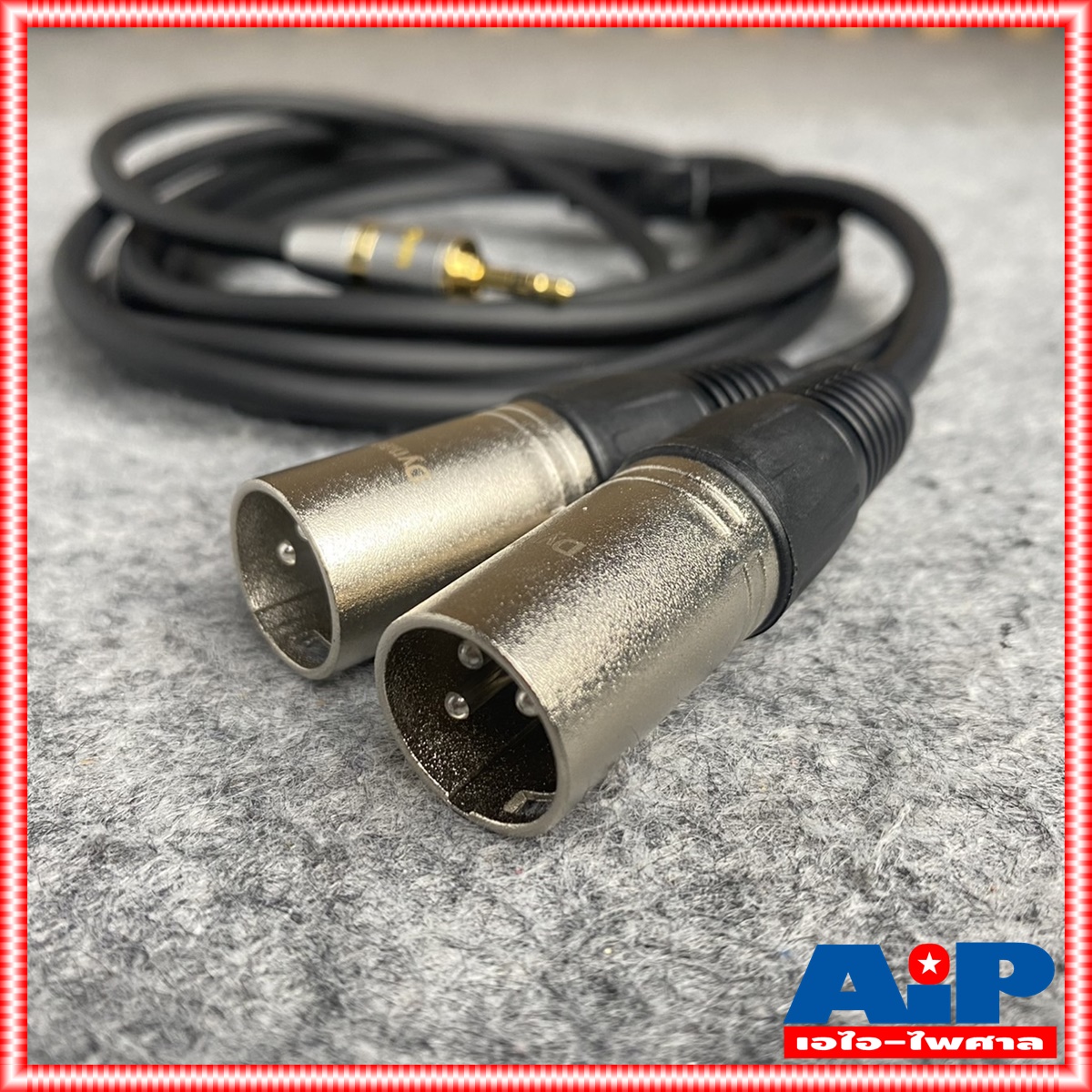 3เมตร DYNACOM J296/J304 สายTR-ST 3.5mmออกXLRผู้x2 สายสัญญาณเสียง สายสัญญาณสำเร็จรูป สายP.TR-ST 3.5mmออกCANNONผู้x2 เอไอ-ไพศาล