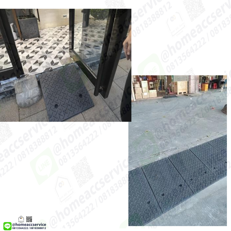 ทางลาดยางปีนฟุตบาท รวมสูง 26ซม. 16+ส่วนเสริม11(-1ซม.) ลาด 135ซม. กว้าง 50ซม. หนัก 44kg - Rubber Ramp with Extention 26x135x50 cm (16+10) 44kg