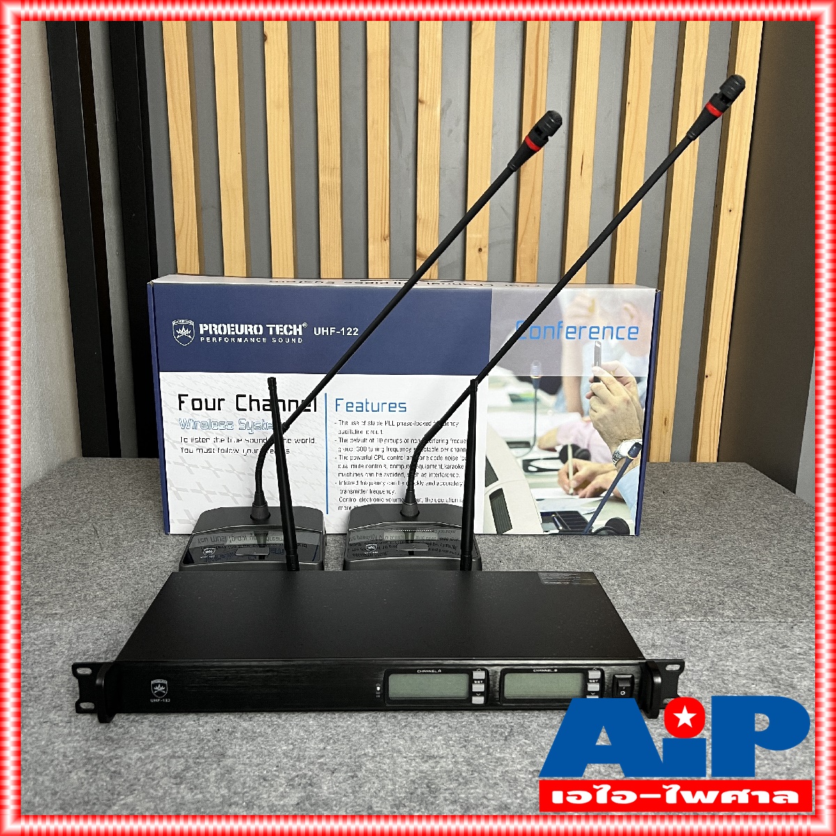 PROEUROTECH UHF122 ไมค์ลอยตั้งโต๊ะ2ตัว ก้านยาว60CM UHF 122 UHF-122 ไมค์ประชุม ชุดประชุมไร้สาย ไมค์ประชุมไร้สาย ความถี่ใหม่ กสทช เอไอ-ไพศาล