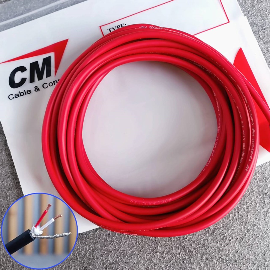 สีแดง ขด10เมตร CM สายไมค์สเตอริโอ 6mm M2-2323 สายไมค์ST 23AWG M2 2323 สายสัญญาณ ST สายไมค์CM สายไมค์ 6mm เอไอ-ไพศาล
