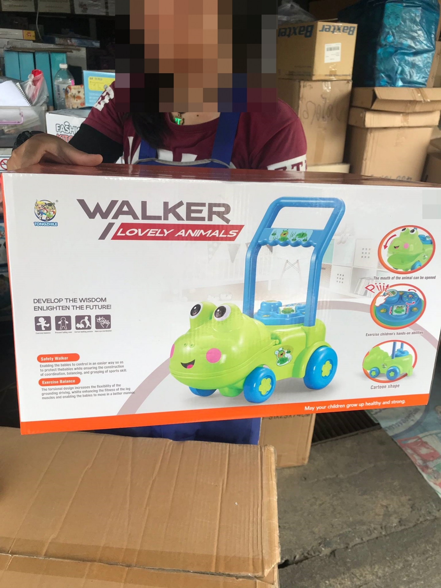 4806-QX-7715 ของเล่นเด็กหัดเดินวัว ผลัดเดินเด็ก