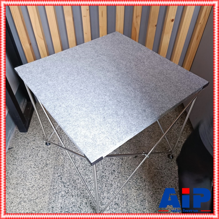โต๊ะวางขาสแตนเลสx-01V2 60x60 สูง60เซนติเมตร สีเทา (ขาสามารถพับเก็บได้) โต๊ะอเนกประสงค์ โต๊ะวางมิกซ์ ชั้นวางเครื่องเสียง