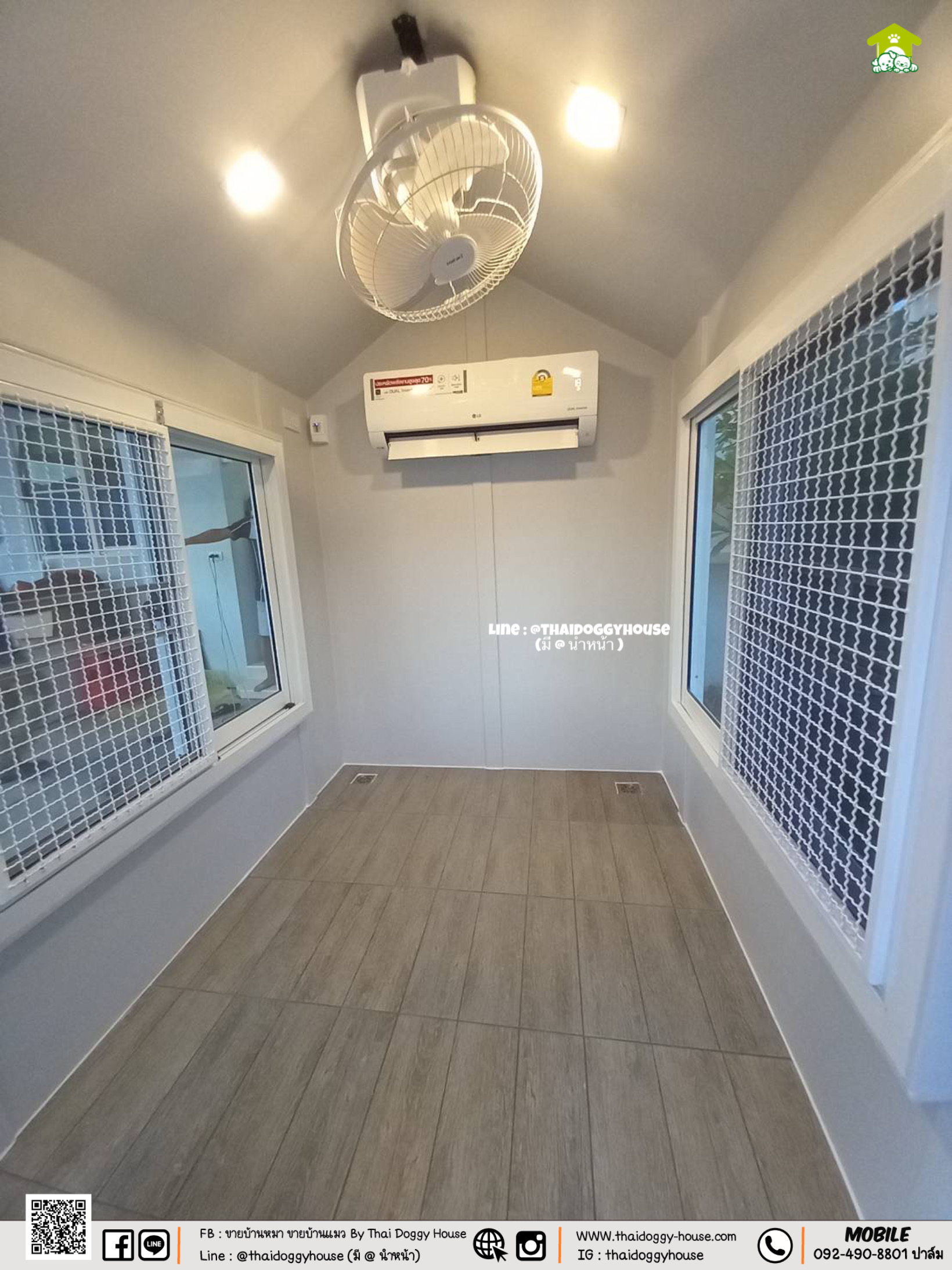 บ้านหมา บ้านแมว แบบกระจกรองรับการติดแอร์ 𝑵𝒐𝒓𝒅𝒊𝒄 𝑺𝒕𝒚𝒍𝒆 ฟังก์ชั่นครบถ้วน คลายร้อน หลังใหญ่ เจ้าของเข้าไปนั่งเล่นกับน้องๆได้ด้วยน้าาา 🐶