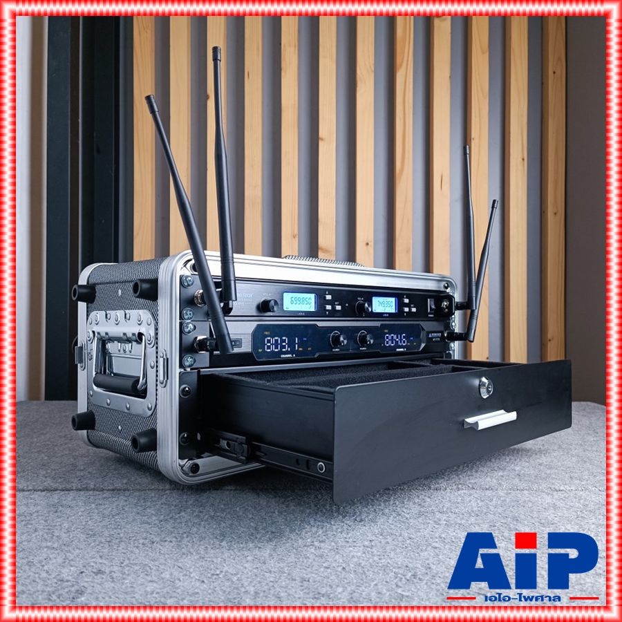 กล่อง RACK ABS 4USD KEVLAR ใส่ไมค์ลอย ลึก9นิ้ว พร้อม ลิ้นชักใส่ไมค์ กล่องใส่อุปกรณ์เครื่องเสียง rack แร็ค กล่องใส่เครื่องเสียง กล่องใส่ไมค์ลอย ABS4U เอไอ-ไพศาล