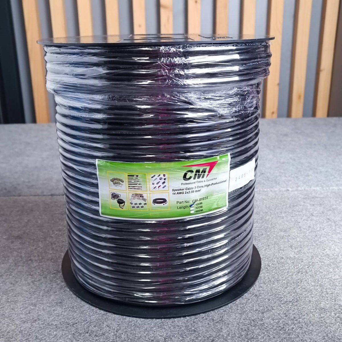 ขด100เมตร CM S1514 สายลำโพง 2x2.5mm ทองแดงแท้ สายสีดำ สายลำโพงPA S-1514 ขนาด2.5mm. สายลำโพง2คอร์ เอไอ-ไพศาล