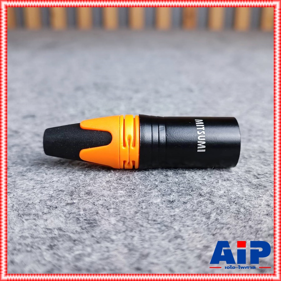 1ตัว MITSUMI 911C16EX XLRผู้ ดำขั้วทอง สีส้ม ปลั๊กตัวผู้ แจ๊ค แคนนอน XLR ตัวผู้ 3 ขา สำหรับเข้าสาย เอไอ-ไพศาล