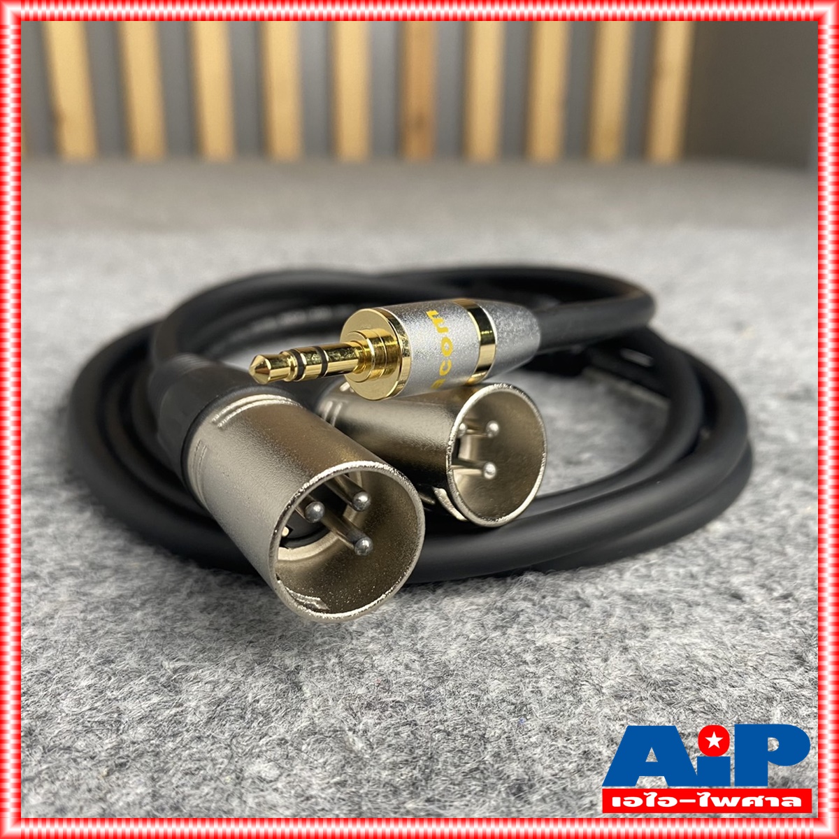 1.5เมตร DYNACOM J296/J304 สายTR-ST 3.5mmออกXLRผู้x2 สายสัญญาณเสียง สายสัญญาณสำเร็จรูป สายP.TR-ST 3.5mmออกCANNONผู้x2 เอไอ-ไพศาล