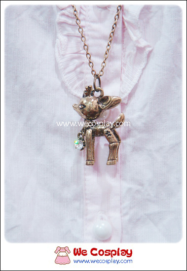 สร้อยคอโกธิคโลลิต้า ห้อยจี้ลูกกวางน้อยใส่สร้อยเพชร