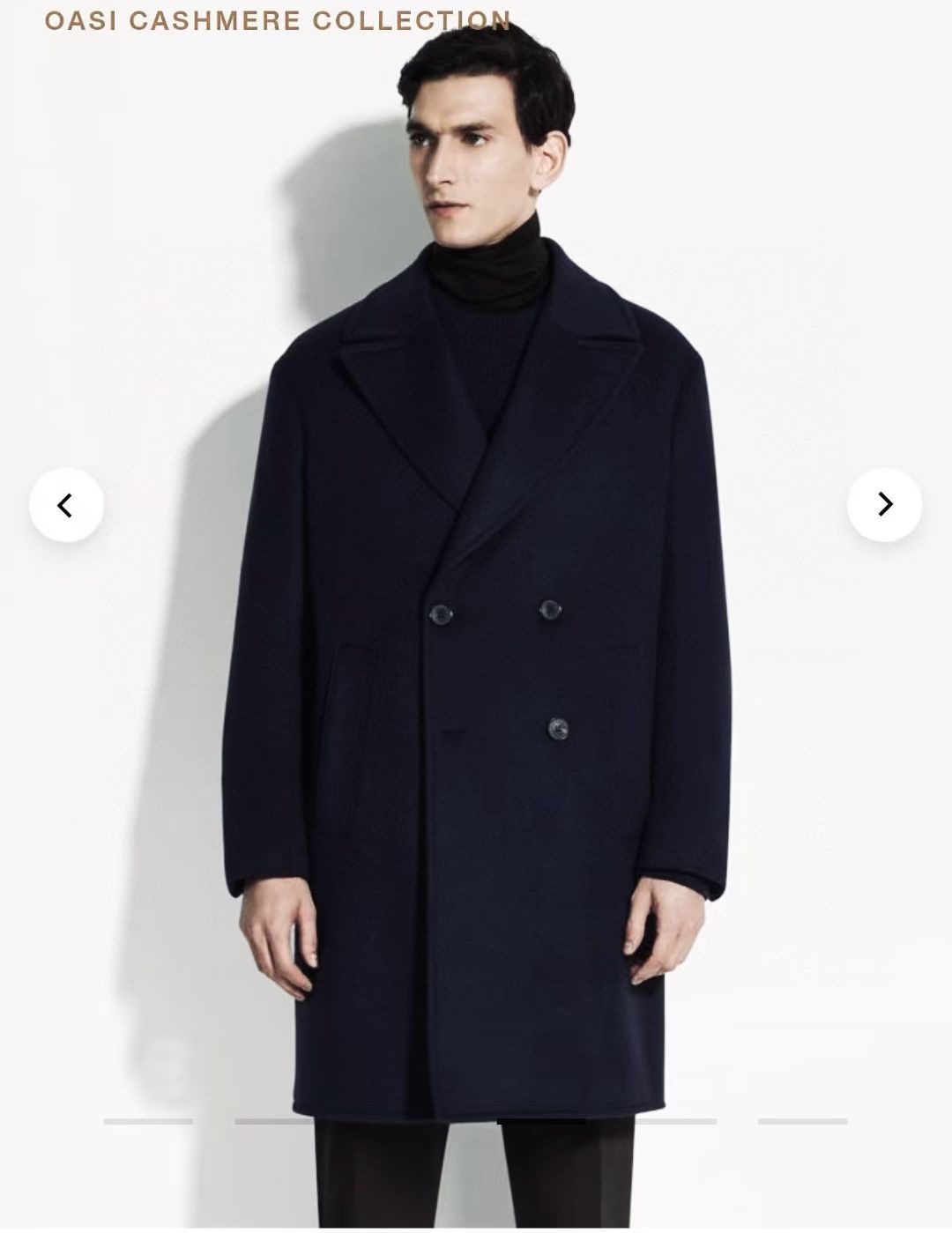 เสื้อโค้ท Ermenegildo Zegna Black Cashmere Double Breasted Coat สินค้าใหม่ ของแท้