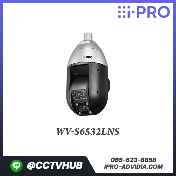 กล้อง PTZ i-PRO รุ่น WV-S6532LNS H.265 Outdoor PTZ dome network camera with iA (intelligent Auto)