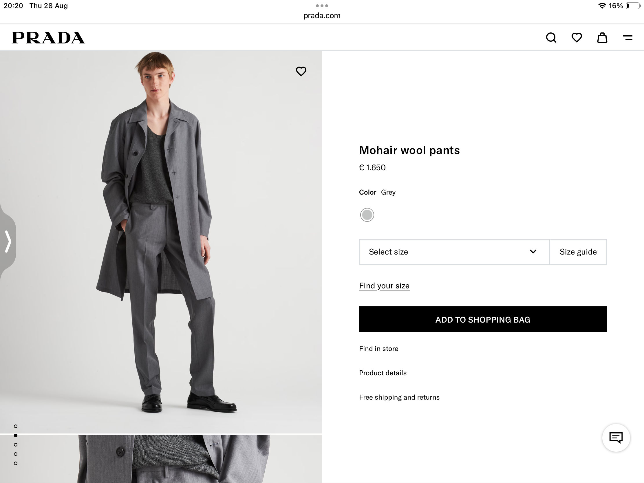 **do** กางเกงผ้า Prada Mohair wool pants มีไซส์ 30-38 นิ้ว สินค้าใหม่ ของแท้