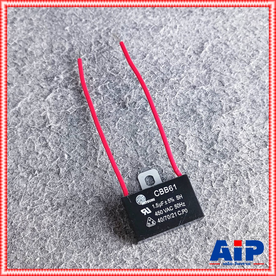 MITSUMI 1.5UF / 450V C พัดลมเหลี่ยม คาปาซิเตอร์พัดลม 1.5ไมโคร อะไหล่พัดลม เอไอ-ไพศาล