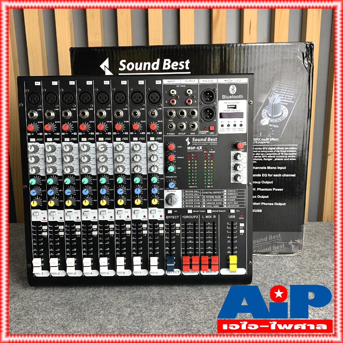 SoundBest MGP8X Mixer 8CH. มิกเซอร์ 8ช่อง MGP-8X USB-Bluetooth MP3 เครื่องขยายเสียง sound best MGP 8 X +++