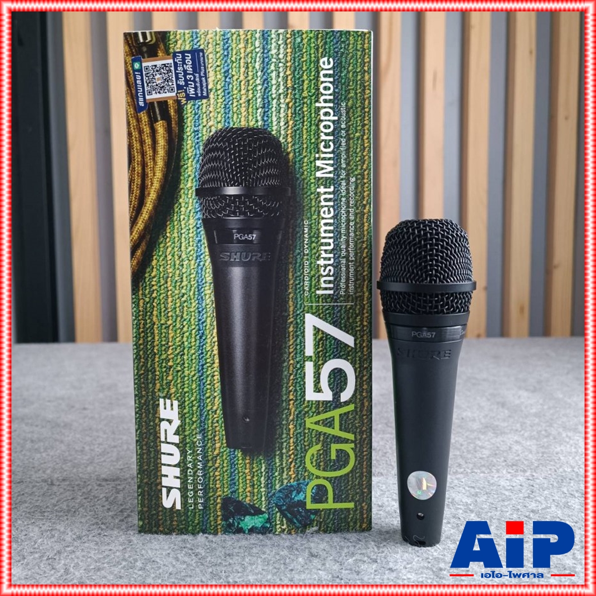 SHURE PGA57LC ไมค์กลอง ไมค์เครื่องดนตรี pga 57 lc ไมค์จ่อเครื่องดนตรี amplified instrument and acoustic drum ของแท้ +++