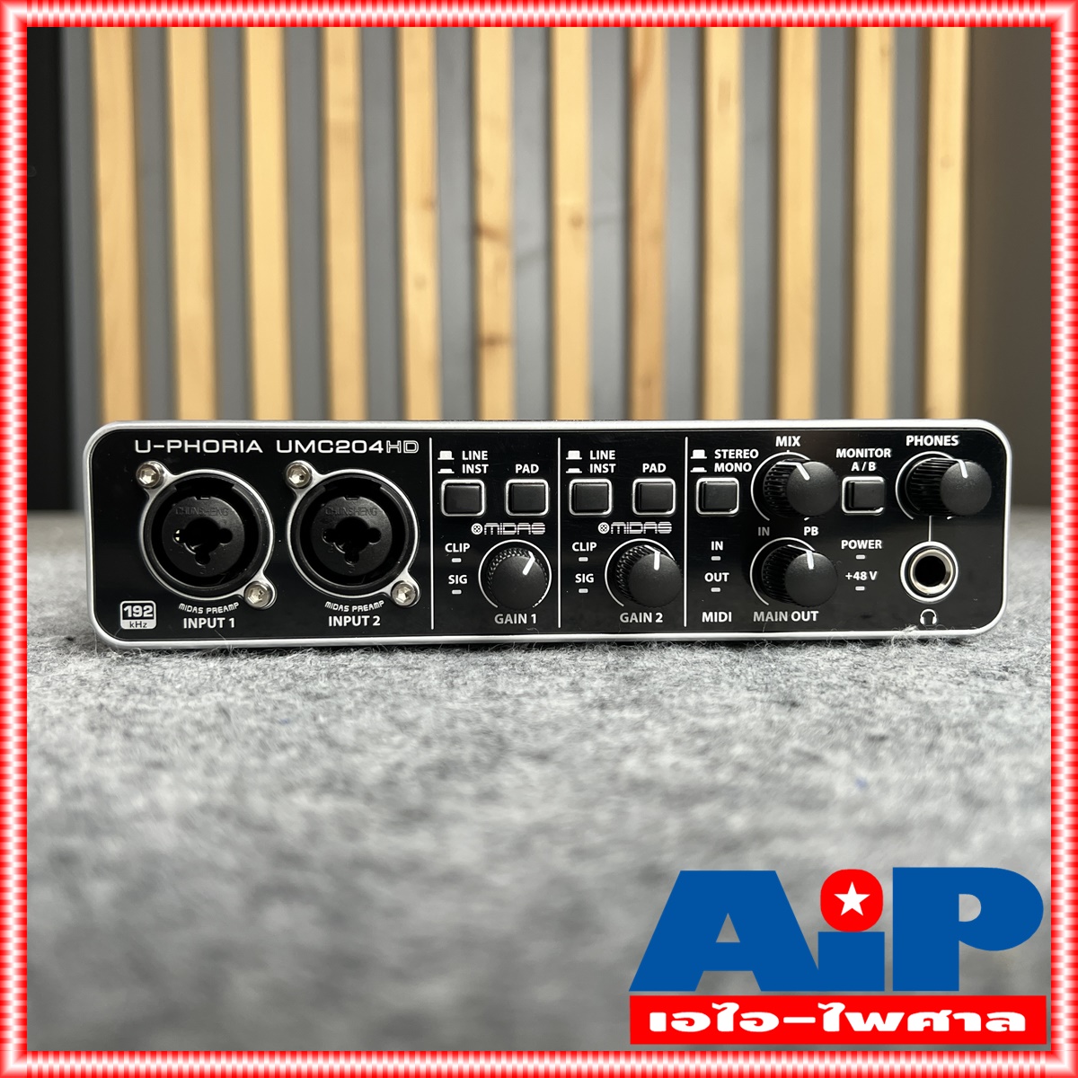 BEHRINGER UMC204HD BEHRINGER U-PHORIA UMC 204HD (USB ออดิโอ อินเตอร์เฟส ขนาด 2 แชนแนล ความละเอียด 24-bit/192kHz พร้อมปรีไมค์ระดับโลกจาก MIDAS) +++