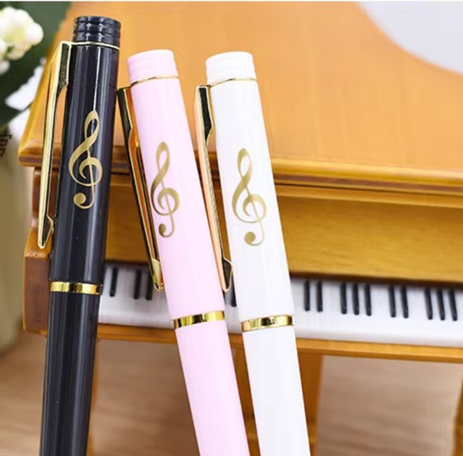 ของขวัญ ของชำร่วยงานแต่งงาน ตัวโน้ต กุญแจซอล ปากกาเจล ลายตัวโน้ตสีทอง สวยหรู พรีเมี่ยม 416453