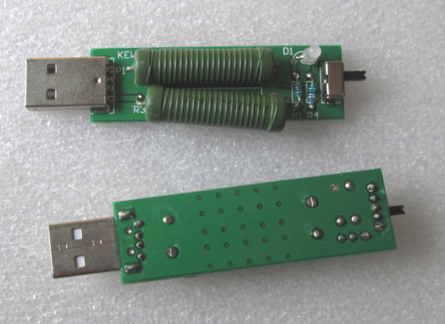 USB mini discharge load resistor 2A/1A With switch (1A Yellow led) ,( 2A Red led)