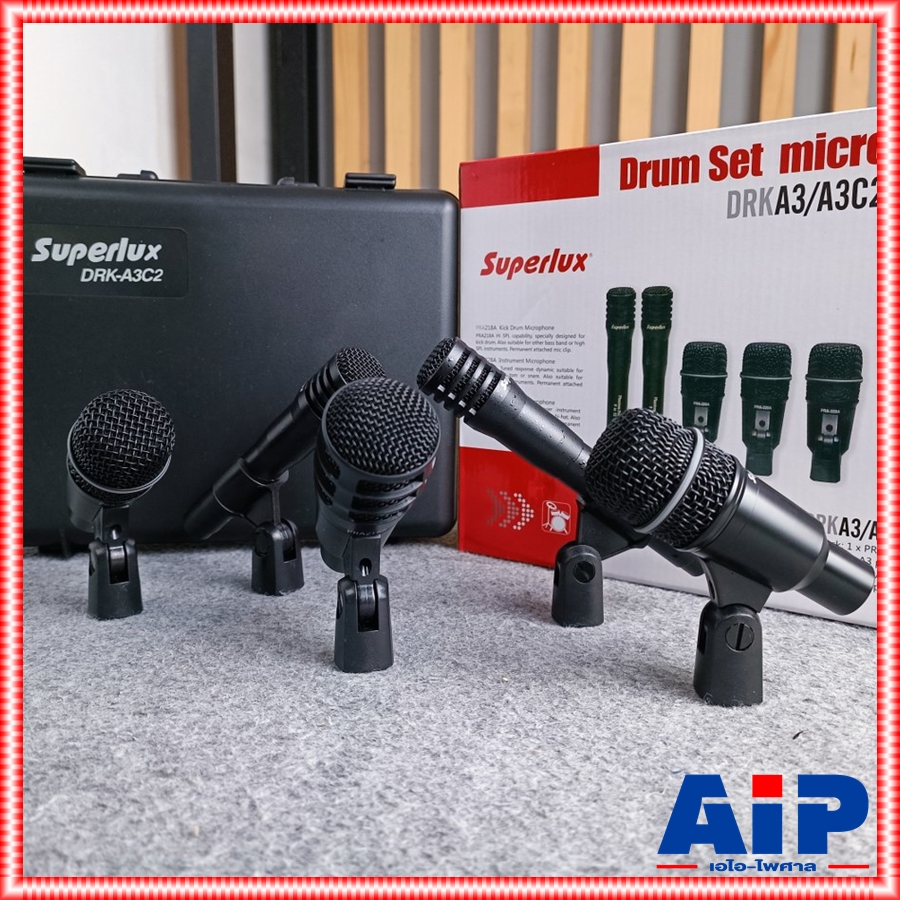 SUPERLUX DRKA3C2 ไมค์เครื่องดนตรี5ชิ้น ไมค์ ไมค์ชุด ชุดMIC ไมค์กลอง MIC ชุดไมค์กลอง ไมค์หนีบกลอง เอไอ-ไพศาล