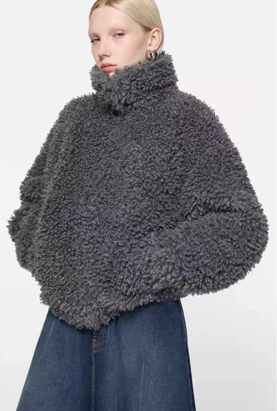 **do** เสื้อกันหนาว Acne Studios FAUX FUR BOMBER JACKET ใส่ได้ ชาย หญิง สินค้าใหม่ ของแท้
