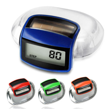 เครื่องนับก้าว แบบหนีบ พลังแสงอาทิตย์ Clip-On Solar Pedometer