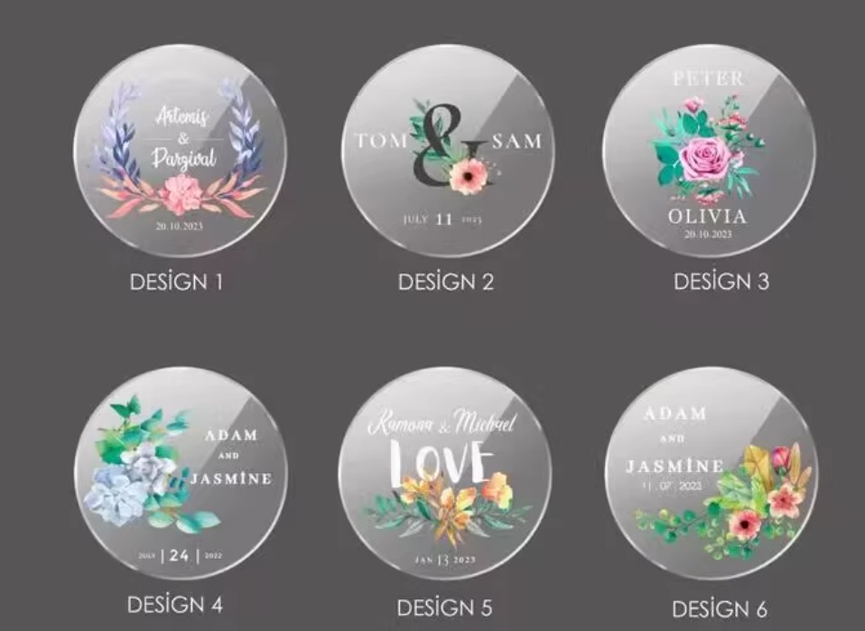 ป้าย tag งานแต่งงาน ป้ายห้อย ของขวัญ ของชำร่วยงานแต่งงาน แบบหรูหรา ป้ายอคิริคทำลาย ขนาด 7 cm 385246