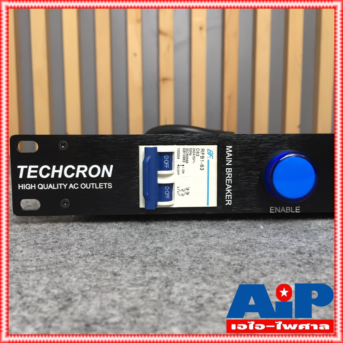 TECHCRON AC802A ปลั๊กไฟ 1U ปลั๊กเหลือง AC802 จอสีน้ำเงิน AC-802 ปลั๊กไฟใส่แร็ค AC 802 A ปลั๊กไฟภาคสนาม ปลั๊กไฟใช้กับเครื่องเสียง