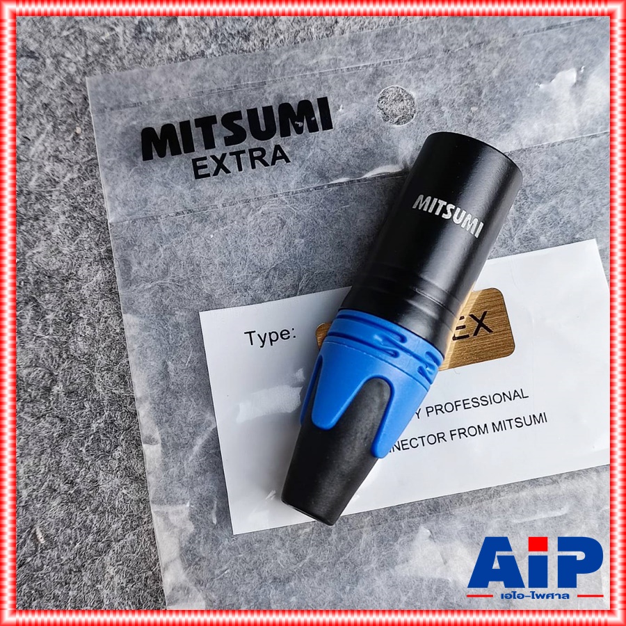 1ตัว MITSUMI 911C16EX XLRผู้ ดำขั้วทอง สีน้ำเงิน ปลั๊กตัวผู้ แจ๊ค แคนนอน XLR ตัวผู้ 3 ขา สำหรับเข้าสาย เอไอ-ไพศาล