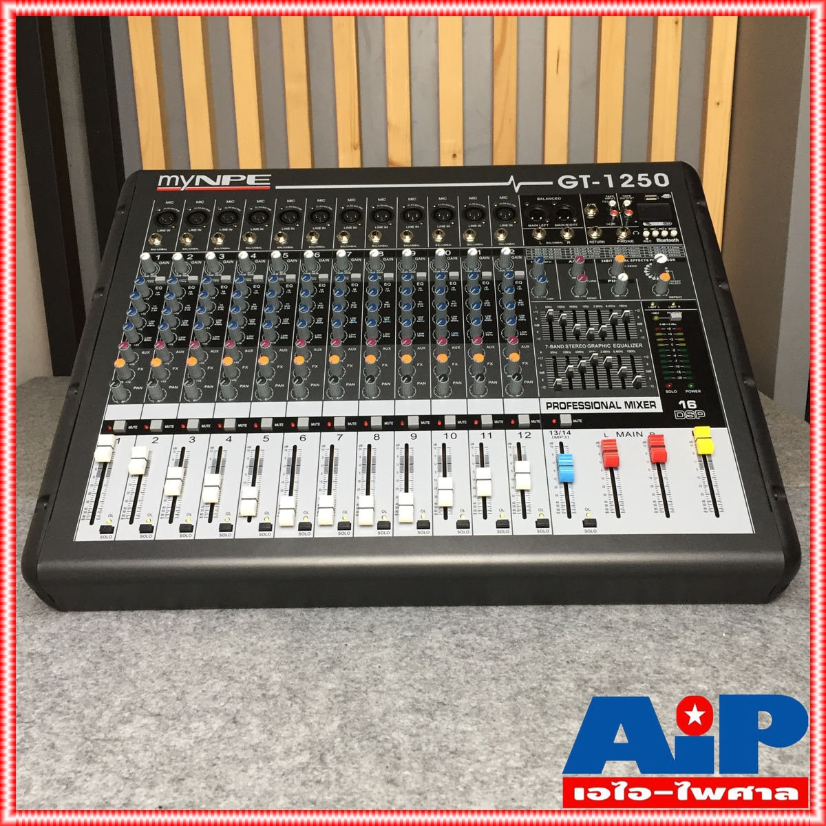 MYNPE GT-1250 POWER MIXER12mono 500W มิกเซอร์ GT1250 POWERMIX เพาเวอร์มิกซ์ มิกซ์ เครื่องเสียง เครื่องปรับแต่งเสียง เอไอ-ไพศาล