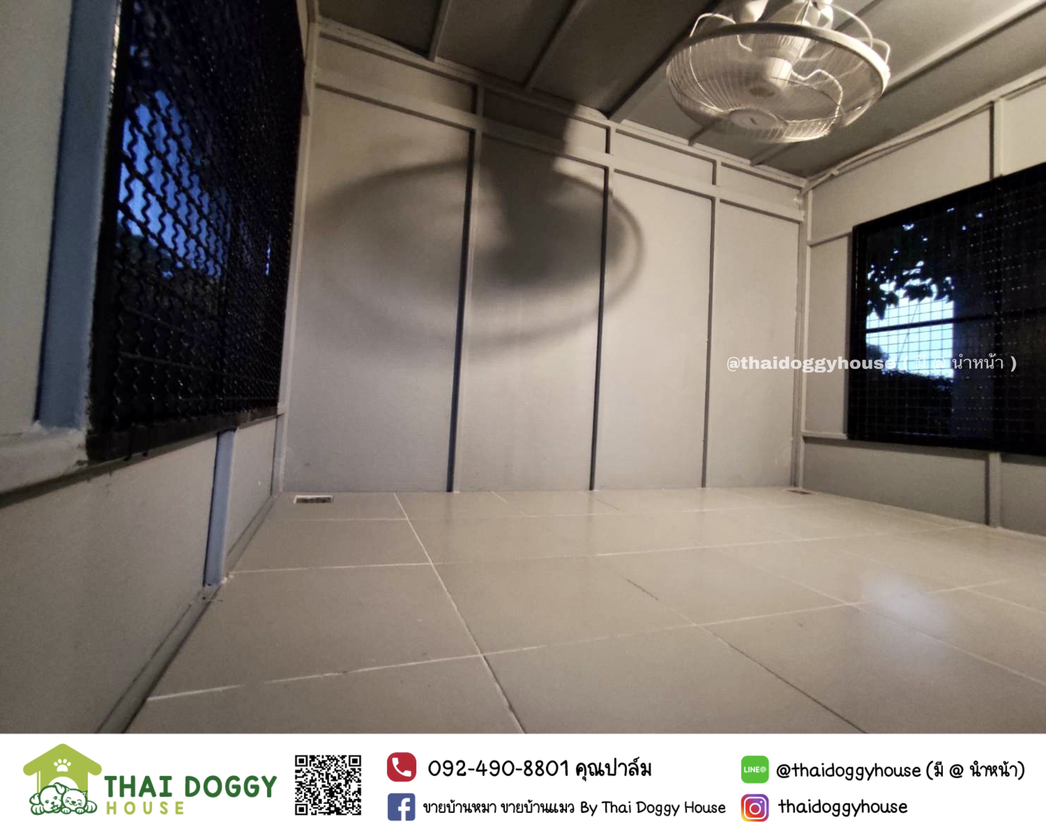 บ้านหมา บ้านแมว แบบตะแกรงเหล็ก+มุ้งลวด By Thai Doggy House