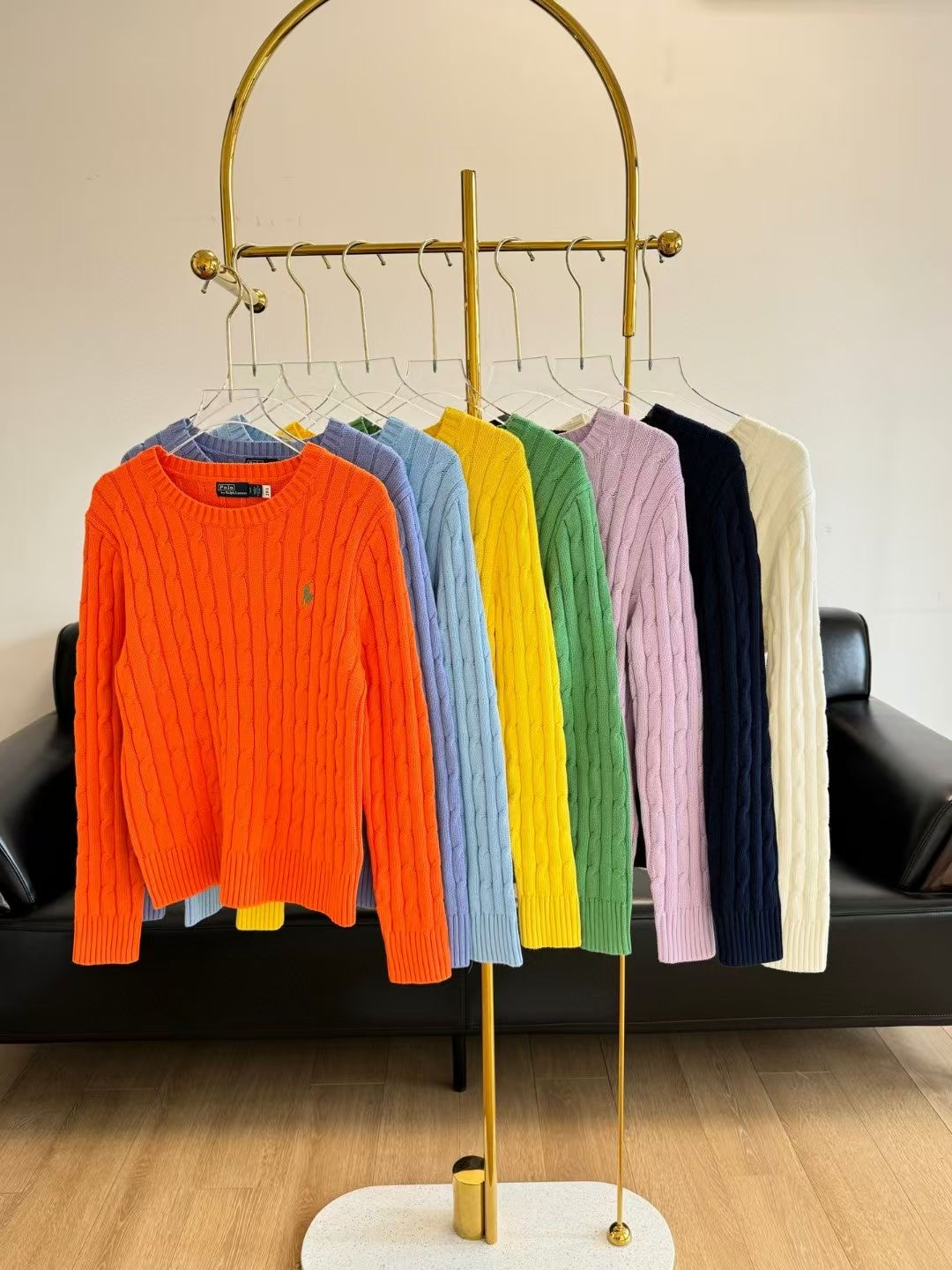 ** do** เสื้อคาดิแกนคอกลม Polo Ralph Lauren มี 8 สี ของผู้หญิง ทอผ้าลอนๆ สินค้าใหม่ ของแท้