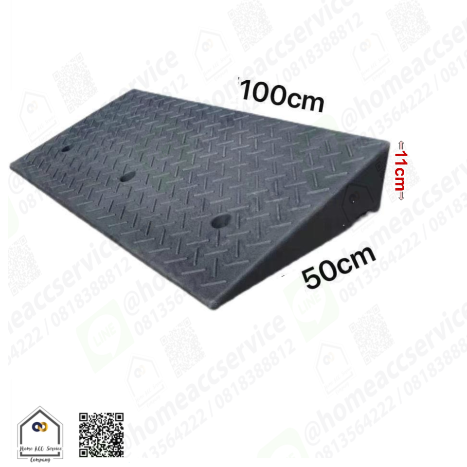ทางลาดยางปีนฟุตบาท สูง 11ซม. ลาด50ซม. ยาว 100ซม. หนัก 13กก. - Rubber Ramp 11x50x100cm 13kg