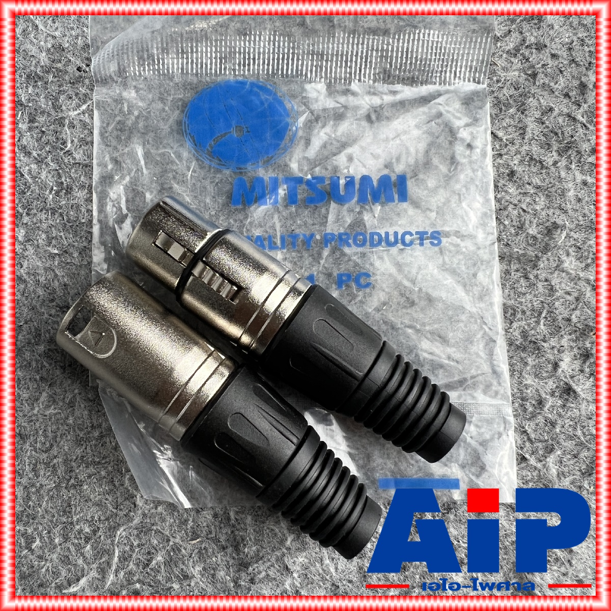 (1คู่ ผู้1เมีย1) MITSUMI XLR MALE + XLR FEMALE ปลั๊ก + แจ็ค XLR ( ผู้ + เมีย ) CANNON ผู้+เมีย C07