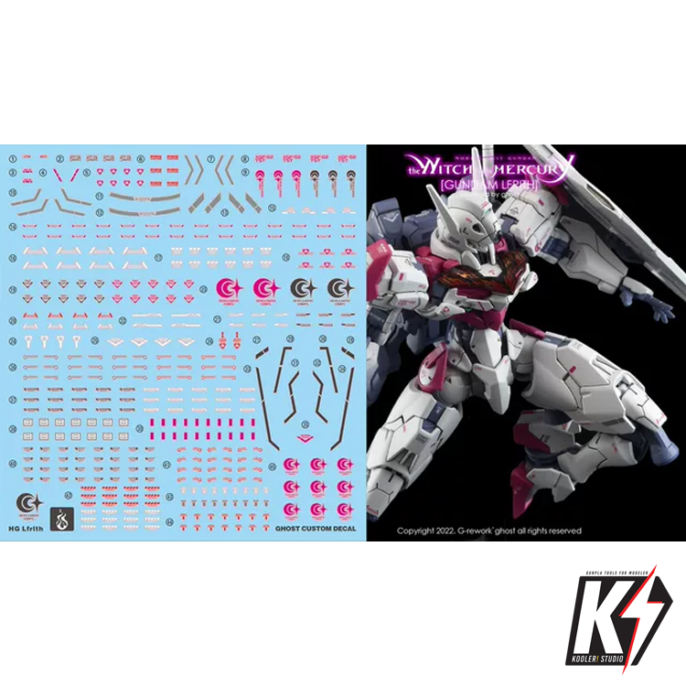 Waterdecal CG HG Lfrith #ดีคอลน้ำสำหรับติดกันพลา กันดั้ม Gundam พลาสติกโมเดลต่างๆ
