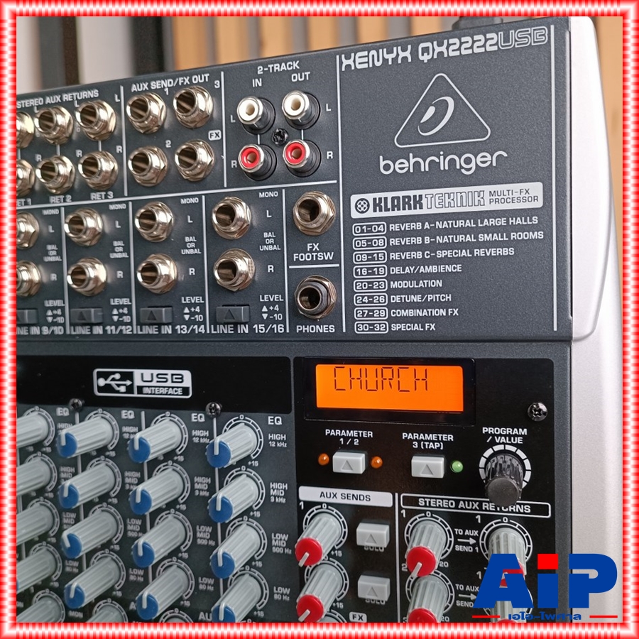 BEHRINGER QX-2222USB mixer QX 2222USB QX2222USB มิกซ์ มิกเซอร์ เครื่องเสียง เครื่องปรับแต่งเสียง MIX เอไอ-ไพศาล +++