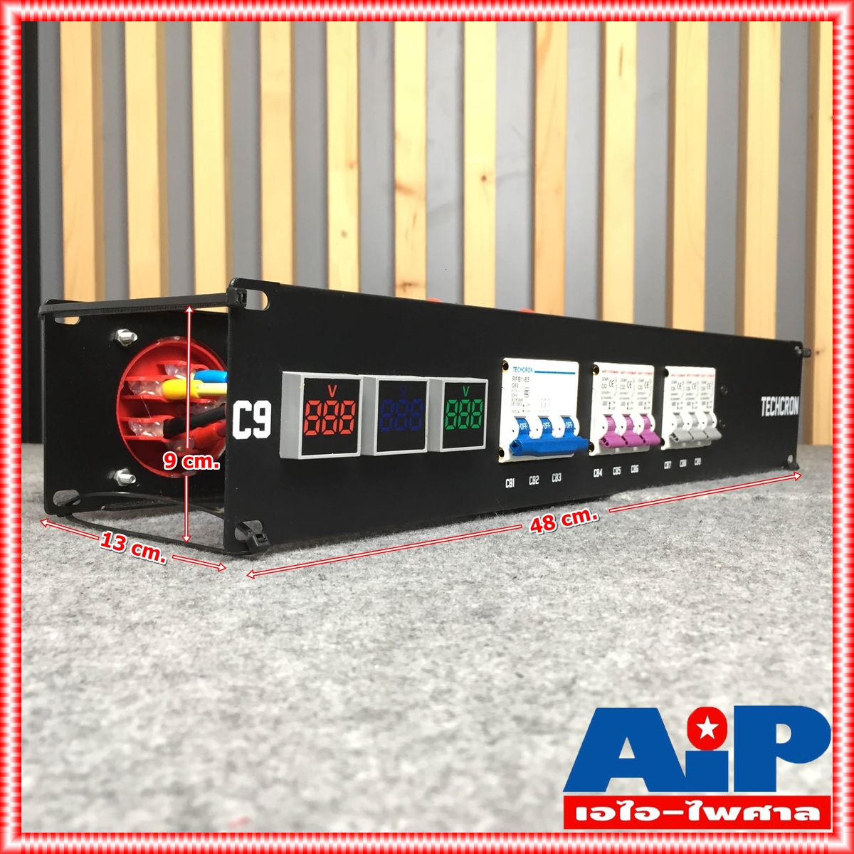 TECHCRON C9 / K3B ชุดโหลดไฟ 3 เฟส ขนาด 2U ปลั๊กโหลด3เฟส พร้อมเพาเวอร์ปลั๊กIN C9K3B C9 K3B C-9/K-3B เอไอ-ไพศาล